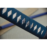 Dragon King War Horse Katana Blue Cord Wrapped Steel Sword w/ Scabbard 35350