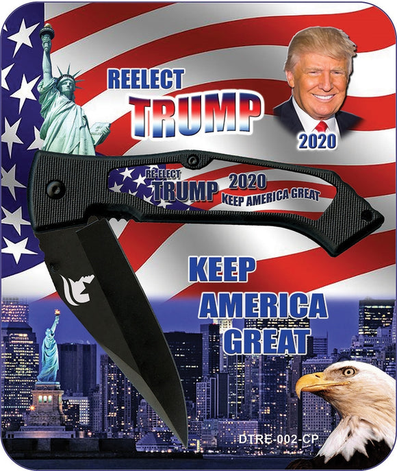 President Donald Trump Re-Election 2020 Keep American Great Black Knife RE002