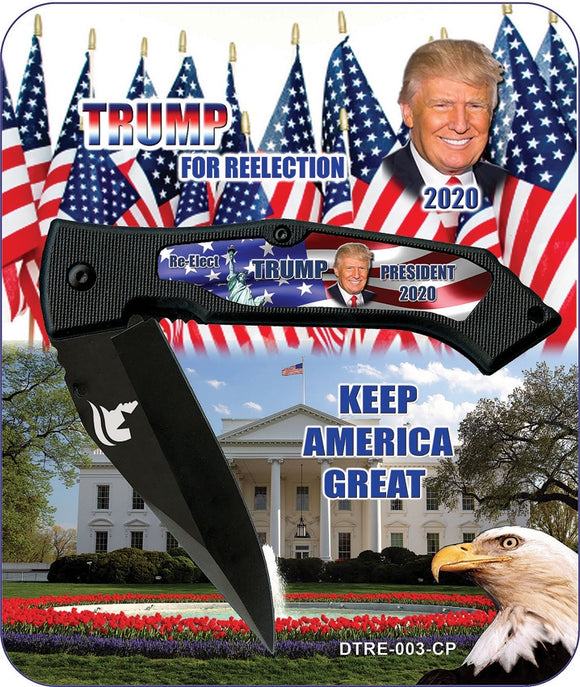 President Donald Trump Re-Election 2020 Keep America Great Linerlock Knife RE003