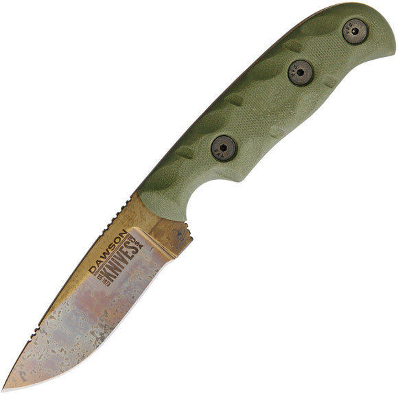 Dawson Knives Deep Notch OD Green Fixed Blade Knife 63523