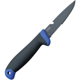 Dark Water Black & Blue 5Cr15MoV Stainless Fixed Blade Knife w/ Sheath FIX001CS