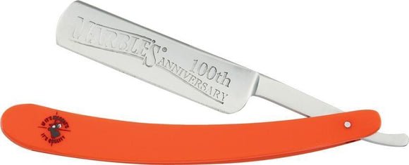 Marbles 100th Anniversary Orange Handle & Stainless Folding Blade Razor
