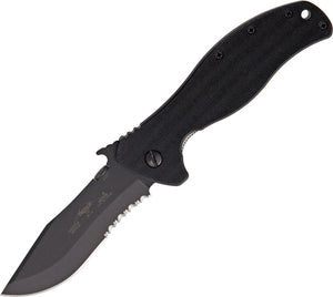 Emerson Vindicator Black Part Serrated Folding Knife 3203