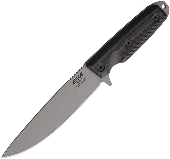 EKA RTG-1 Black G10 1095HC Drop Point Fixed Blade Knife w/ Belt Sheath 50210