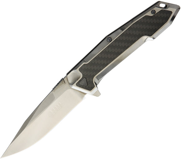 Elite Tactical Framelock Gray Mirror & Carbon Fiber Handle Folding Knife