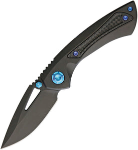 EOS Dorado S Black Titanium + Carbon Fiber Inlay CPM S90V Folding Knife 059  -On Sale