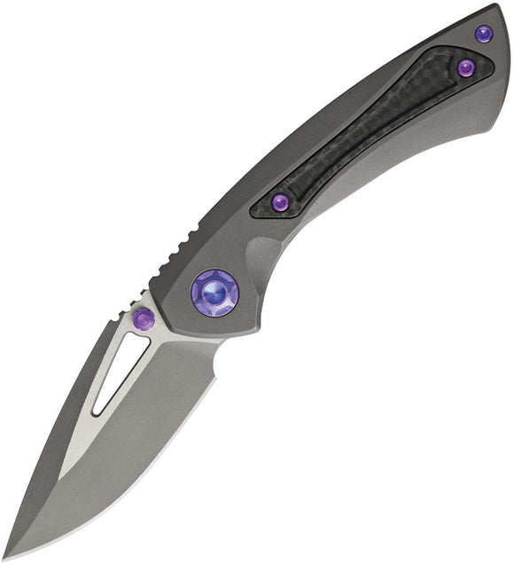 EOS Dorado S Gray Titanium + Carbon Fiber Inlay CPM S90V Folding Knife 062