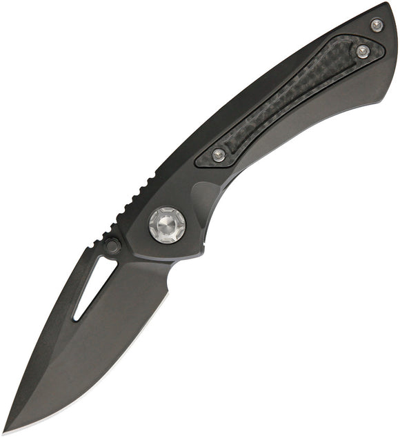 EOS Dorado S DLC Black Titanium + Carbon Fiber Inlay CPM S90V Folding Knife 063