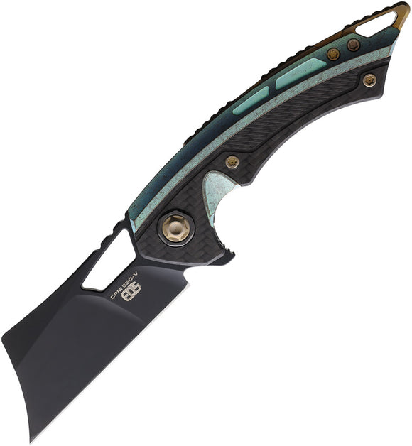 EOS Mini Nautilus Framelock Green Folding Knife 085