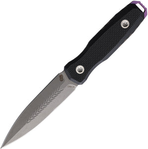 EOS Mini Thresher Sasha Black/Purple G10 CPM-3V Fixed Blade Knife w/ Sheath 090
