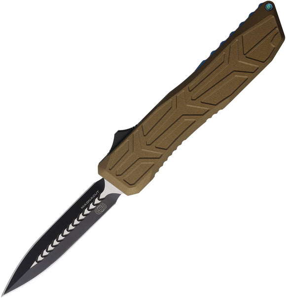 EOS Automatic Harpoon Knife OTF Bronze Venti Aluminum MagnaCut Dagger Blade 116