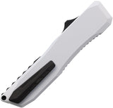 EOS Automatic Harpoon Knife OTF White Aluminum CPM-20CV Stainless Blade 118