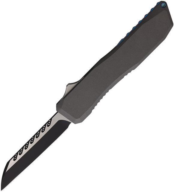 EOS Automatic Harpoon Knife OTF Gray Aluminum CPM-20CV Stainless Blade 123