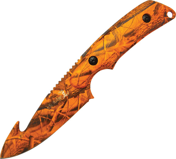 Elk Ridge Guthook Hunter Orange Camo Skinner Knife - 116OC