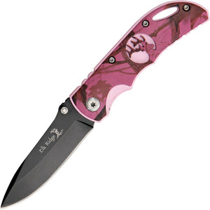 Elk Ridge Linerlock Folding Pocket Pink Camo Knife 134PC