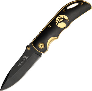 Elk Ridge Gold Black Stainless Linerlock Folding Pocket Knife 134