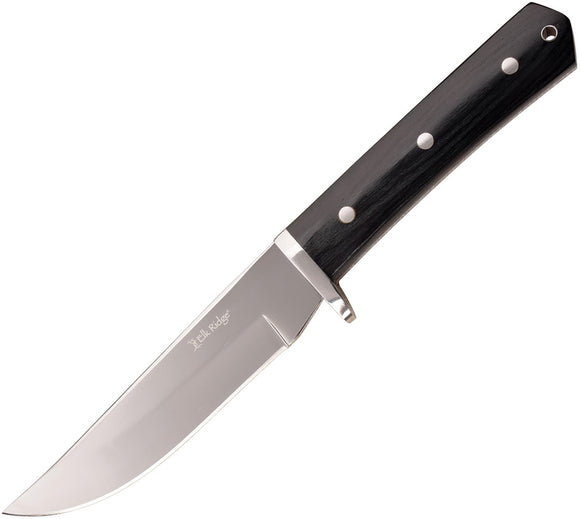 Elk Ridge Black Pakkawood 3Cr13 Mirror Fixed Blade Knife w/ Sheath 20024BK