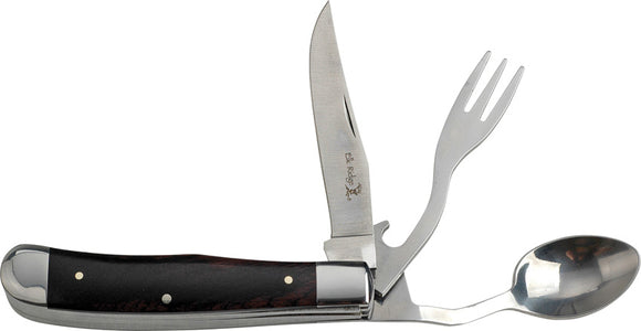 Elk Ridge Hobo Slip Joint Brown Wood Folding Stainless Pocket Knife 439W