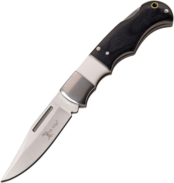 Elk Ridge Lockback Black/White Pakkawood Folding 3Cr13MoV Stainless Knife 934WH