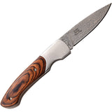 Elk Ridge Pakkawood Brown Pakkawood Folding Damascus Pocket Knife 968PW