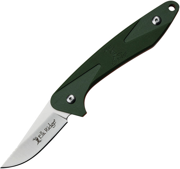 Elk Ridge Hinterland Smooth Green G10 8Cr13MoV Fixed Blade Knife HLFIX002