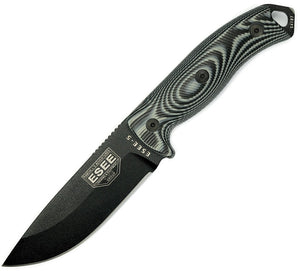 ESEE Model 5 11" Black & Gray Micarta G10 handle with Black 1095hc Fixed Blade Knife pb002