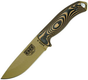 ESEE Model 5 11" Black & Tan G10 handle with Dark earth 1095hc Fixed Blade Knife + Sheath de0005