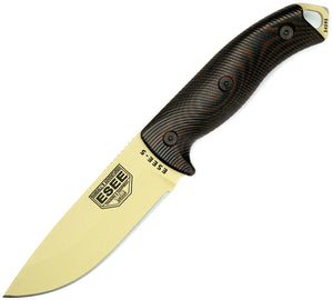 ESEE Model 5 11" Black & red G10 handle with Desert Tan 1095hc Fixed Blade Knife dt004