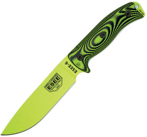 ESEE Model 6 11" Venom Green Powder Coated 1095hc Fixed Blade Knife + sheath vg007
