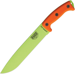 ESEE 16.5" Junglas Green Fixed Blade Orange Handle Knife with Sheath JUNGLASVG