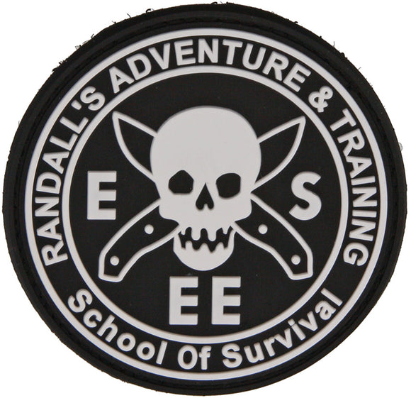 ESEE Knives Randall's Adventure & Training Black White Rubber Rat Patch RATPATCH
