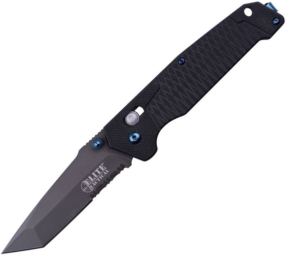 Elite Tactical Rapid Lock Folder Black G10 Gray Tanto Folding Knife 1016TBSO