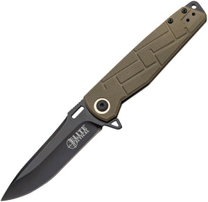 Elite Tactical Pocket Knife Linerlock Tan Folding 8Cr13 Stainless Blade A001TN