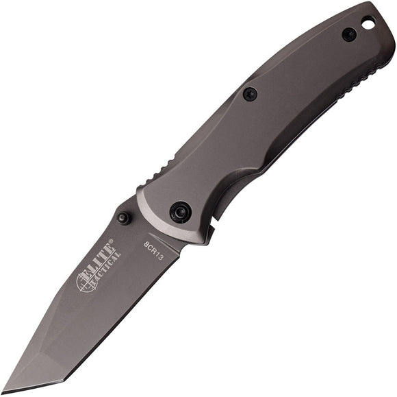 Elite Tactical Framelock Gray Titanium Coated A/O Tanto Folding Knife A1019TSO