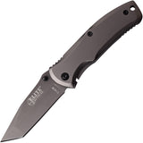 Elite Tactical Framelock Gray Titanium Coated A/O Tanto Folding Knife A1019TSO