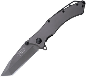 Elite Tactical Linerlock Gray Titanium Handle A/O Folding Tanto Knife A1020TSO