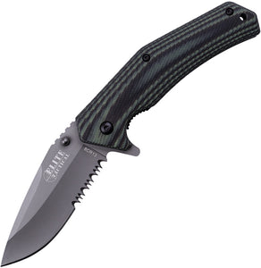 Elite Tactical Linerlock Micarta A/O Serrated Titanium Folding Knife A1022SO