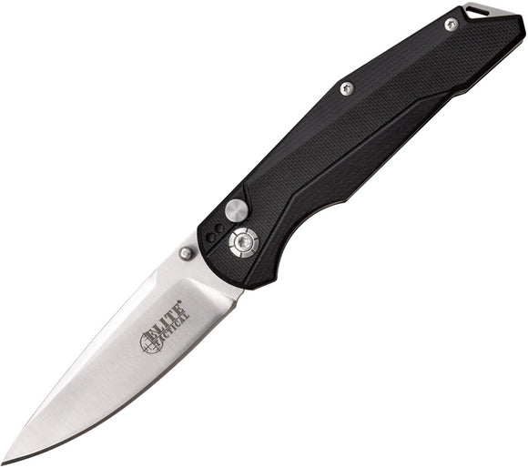 Elite Tactical Pocket Knife Cruiser Button Lock Black Folding D2 Steel FDR007