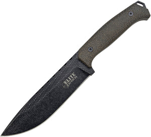 Elite Tactical 11.25" Brown Micarta Handle Black Fixed Drop Pt Knife FIX002LDSW