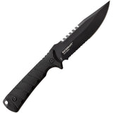 Elite Tactical Bowie Black Synthetic Stainless Steel Fixed Blade Knife FIX005BKS