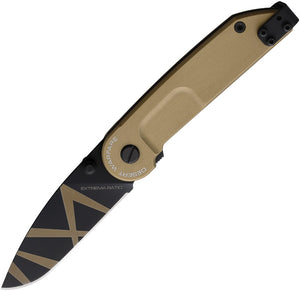 Extrema Ratio BF1 Pocket Knife Linerlock Desert Tan Aluminum Folding N690 0143DW