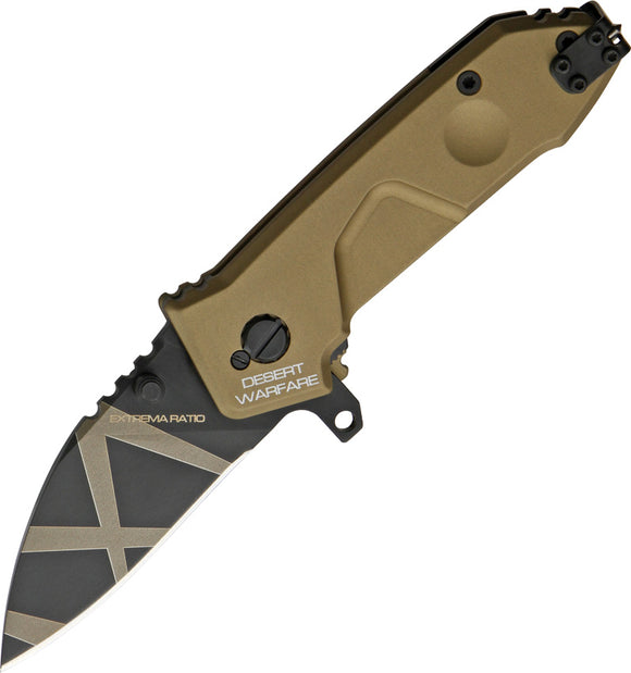 Extrema Ratio Desert Warfare Pocket Knife Tan Aluminum Folding N690 133MFODW