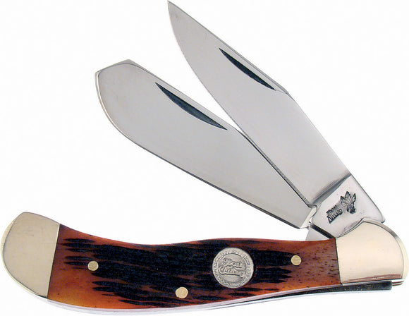 Frost Cutlery Little Saddlehorn Peachseed Bone Folding Stainless Knife 14096TPS