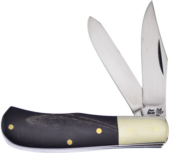 Frost Cutlery Little Jim Bowie Trapper Buffalo Horn B86 Folding Knife 14100CBH