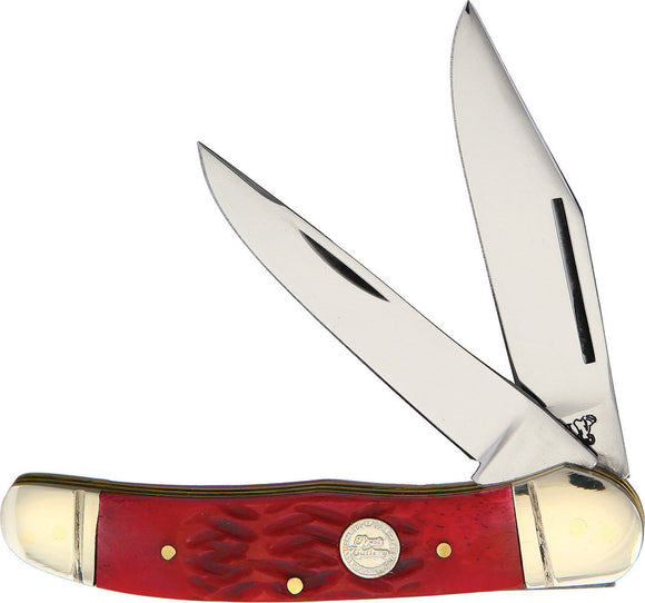 Frost Cutlery Hunter Red Pick Bone Folding Stainless Pocket Knife 14232RJB