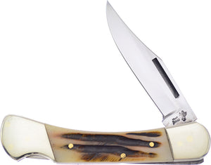 Frost Cutlery Cougar Lockback SC Second Cut Bone Stainless Folding Knife 14260SC
