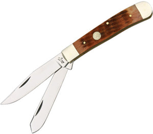 Frost Cutlery Big Game Trapper Peachseed Bone Folding Stainless Knife 14312TPS