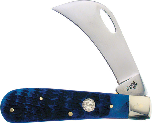 Frost Cutlery Hawkeye Blue Jigged Bone Folding Stainless Pocket Knife 14441BLJB