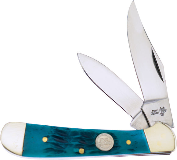 Frost Cutlery Copperhead Green Pick Bone Folding Stainless Pocket Knife 14950GPB