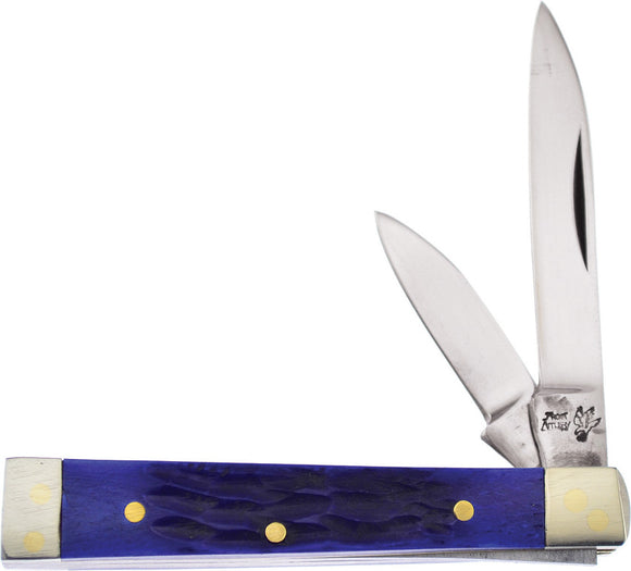Frost Cutlery Baby Doc Blue Bone Handle Spear Point Stainless Knife 14974BLPB